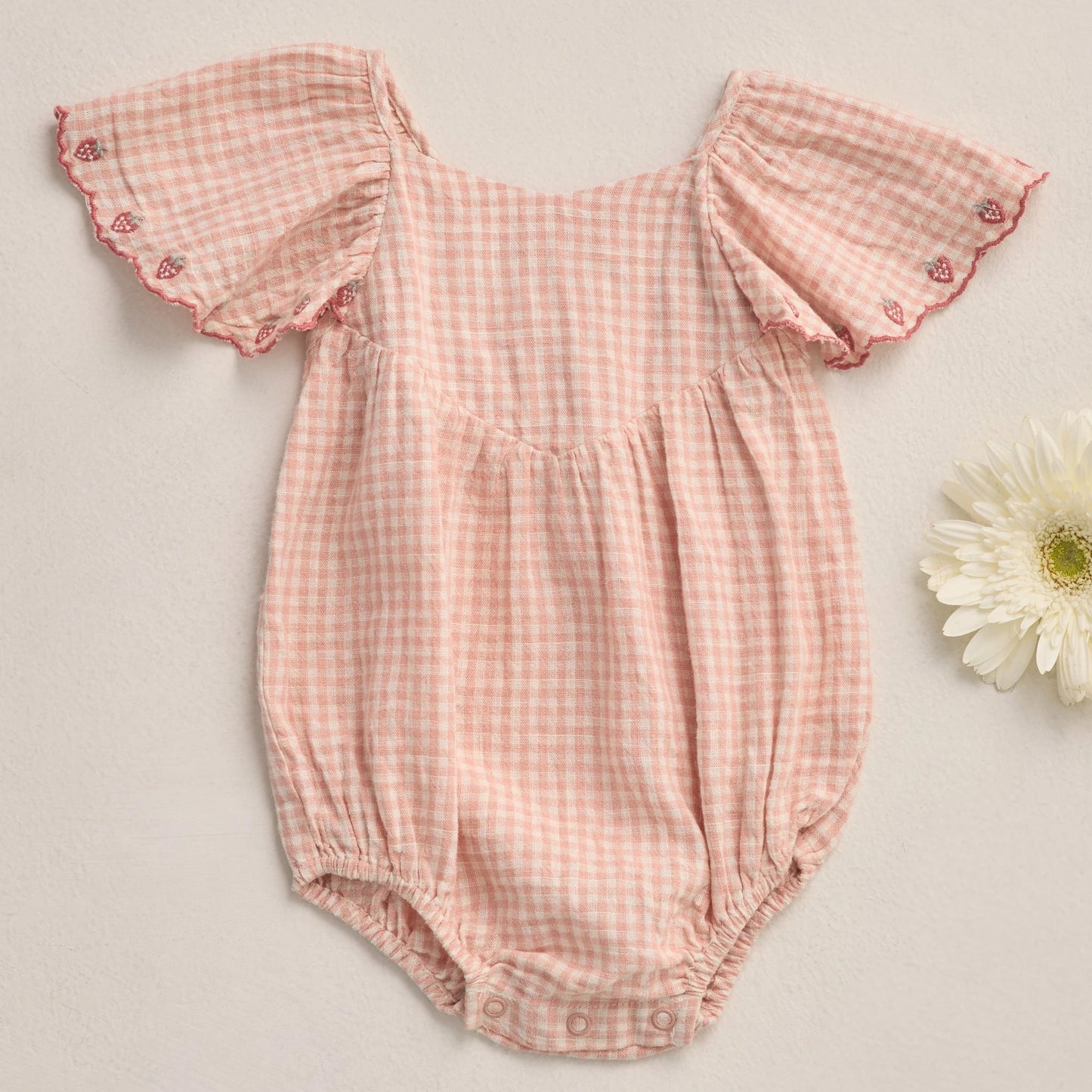 Rylee + Cru Roxy Romper Petal Gingham