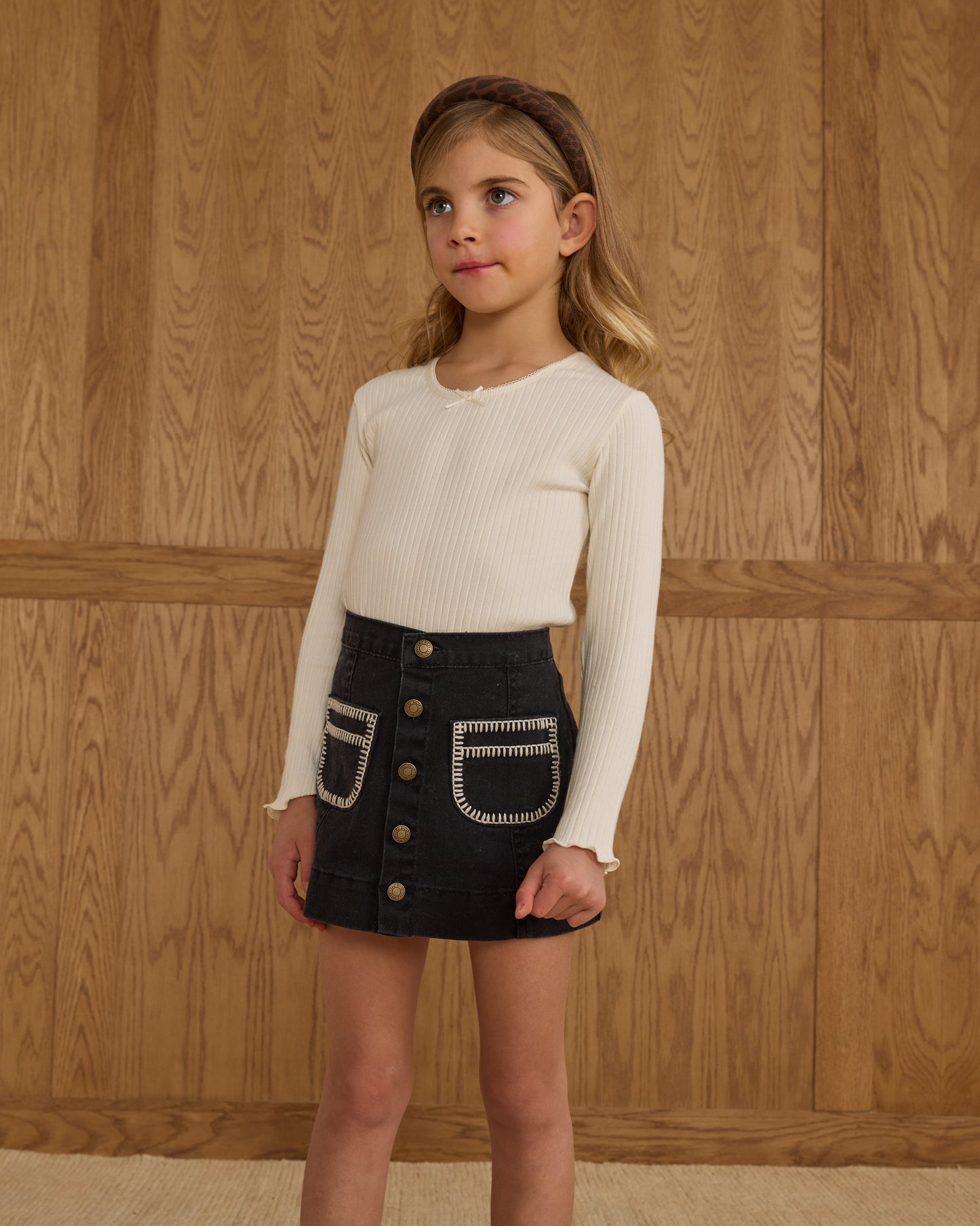 Rylee + Cru Denver Mini Skirt Washed Black