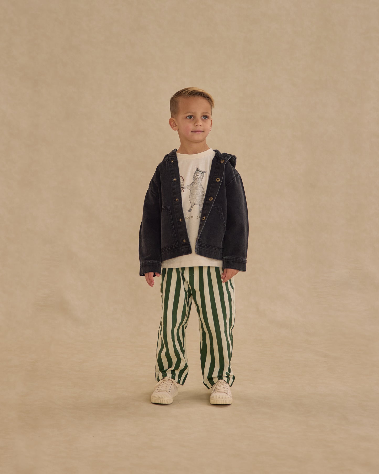 Rylee + Cru Baggy Pant Green Stripe