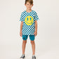 Radicool Smiley Chequerboard Tee Petrol | White