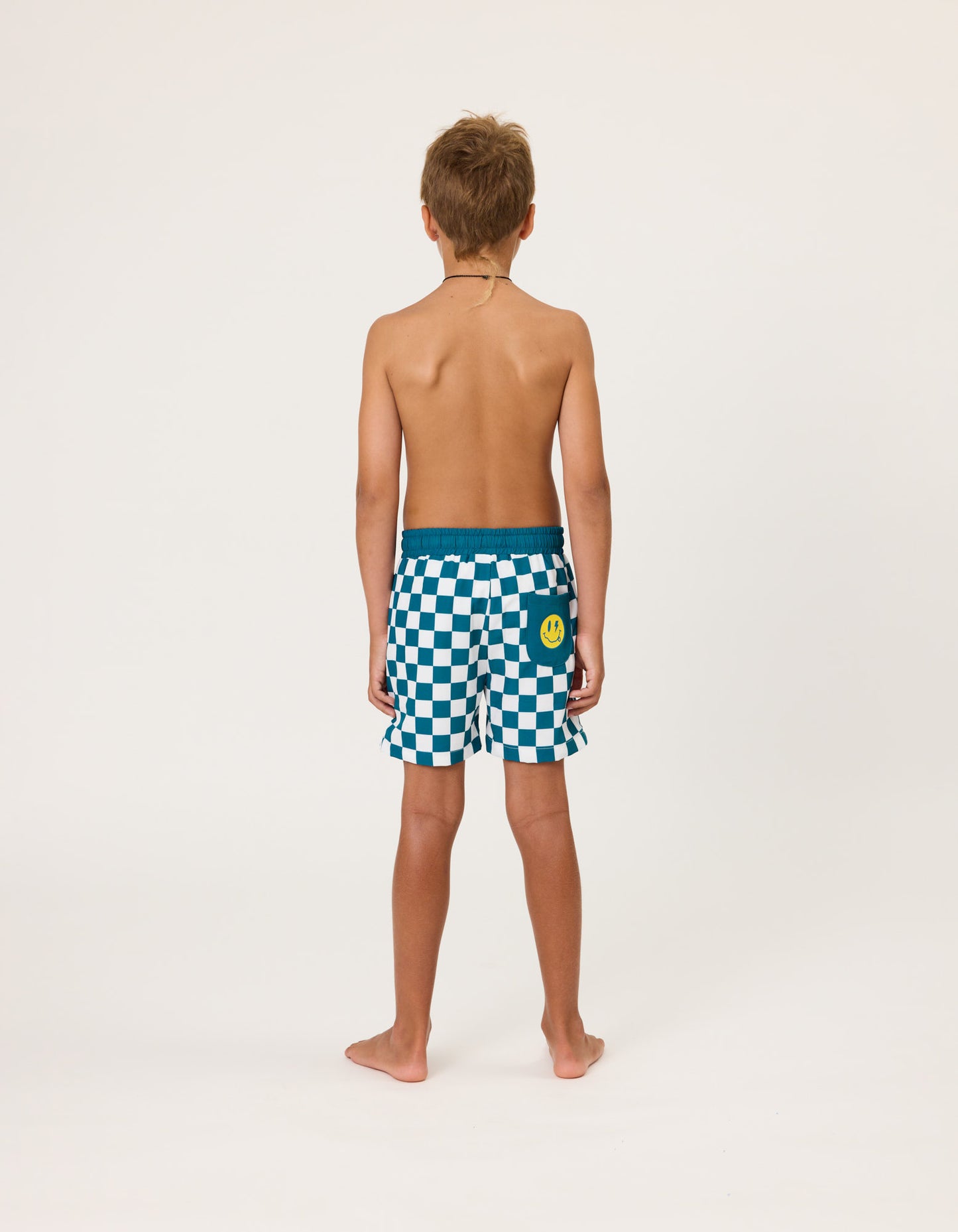 Radicool Chequerboard Boardies Petrol | White