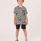 Radicool Kids T-Rex Twisted Chequer Short Sleeve Tee