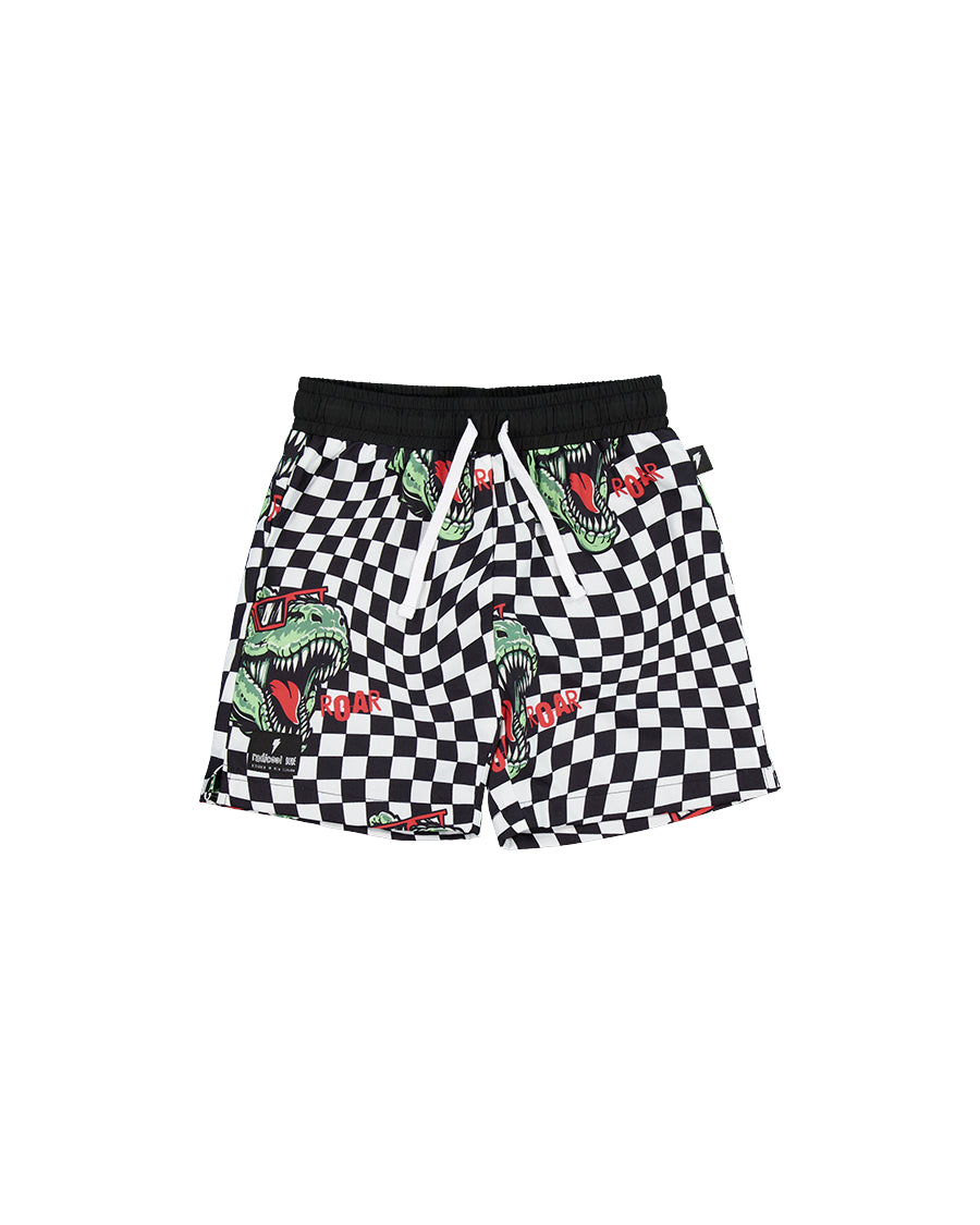 Radicool Kids T-Rex Twisted Chequer Boardies