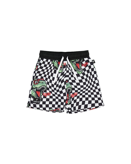 Radicool Kids T-Rex Twisted Chequer Boardies
