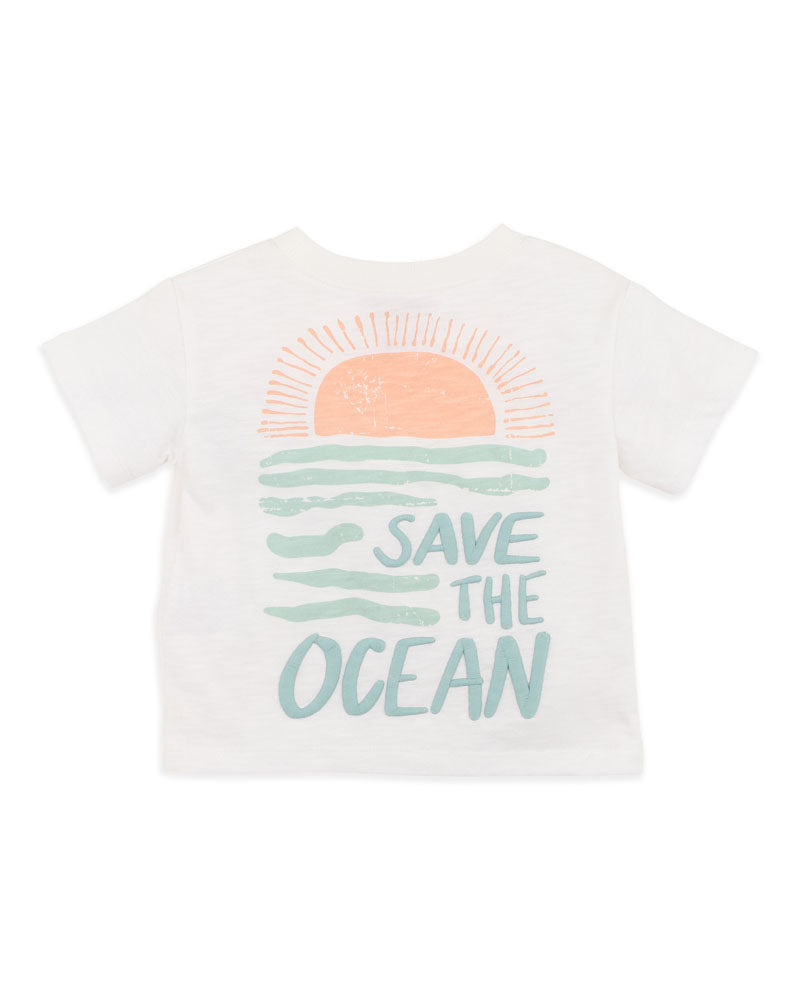 Minihaha Surfs Up Save the Ocean Baby Tee