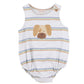 Minihaha Wildlings Stripe Dog Bodysuit Grey Marl