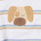 Minihaha Wildlings Stripe Dog Bodysuit Grey Marl