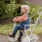 Minihaha Baby Wild Side Stripe Denim Overalls Blue Ticking Stripe