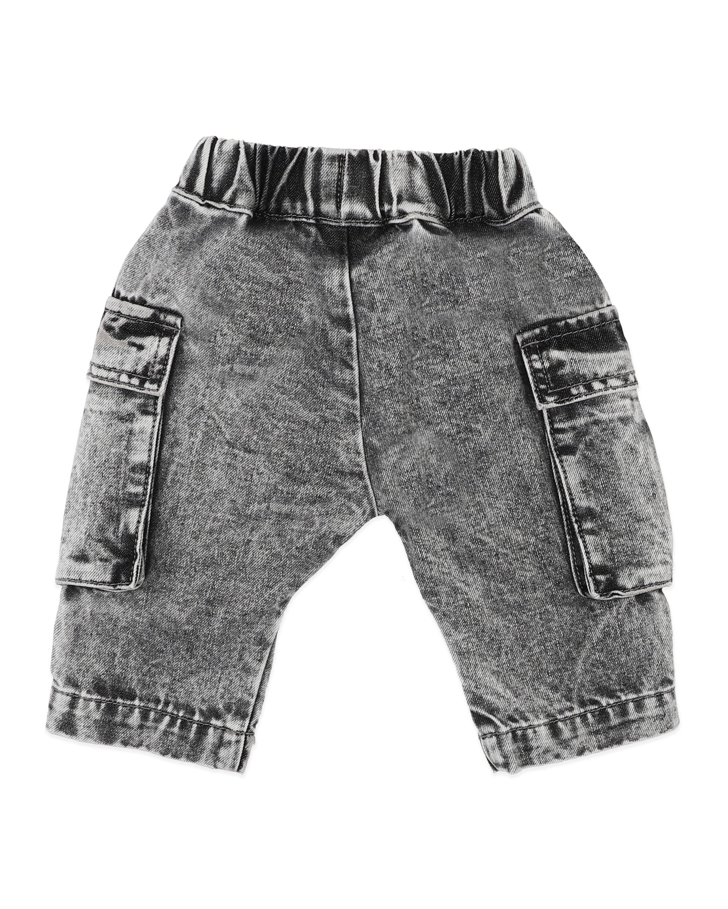 Minihaha Baby Washed Black Pull On Cargo Jeans