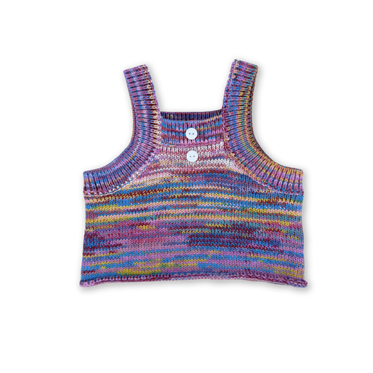 Grown Knitted Singlet Top Rainbow