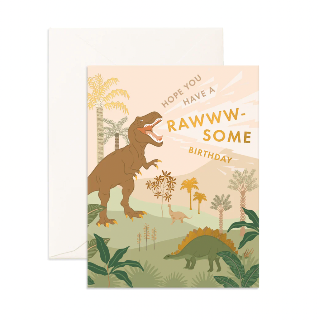 Rawww-some Birthday Dinos Greeting Card