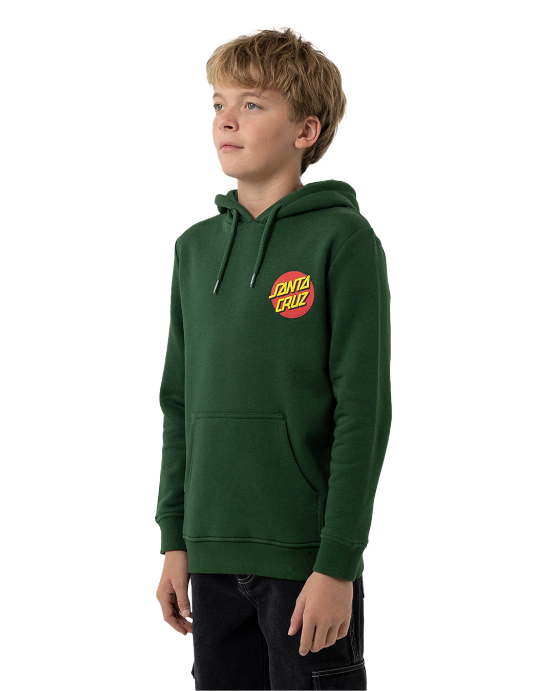 Santa Cruz Classic Dot Puff Chest Hoodie Dark Green