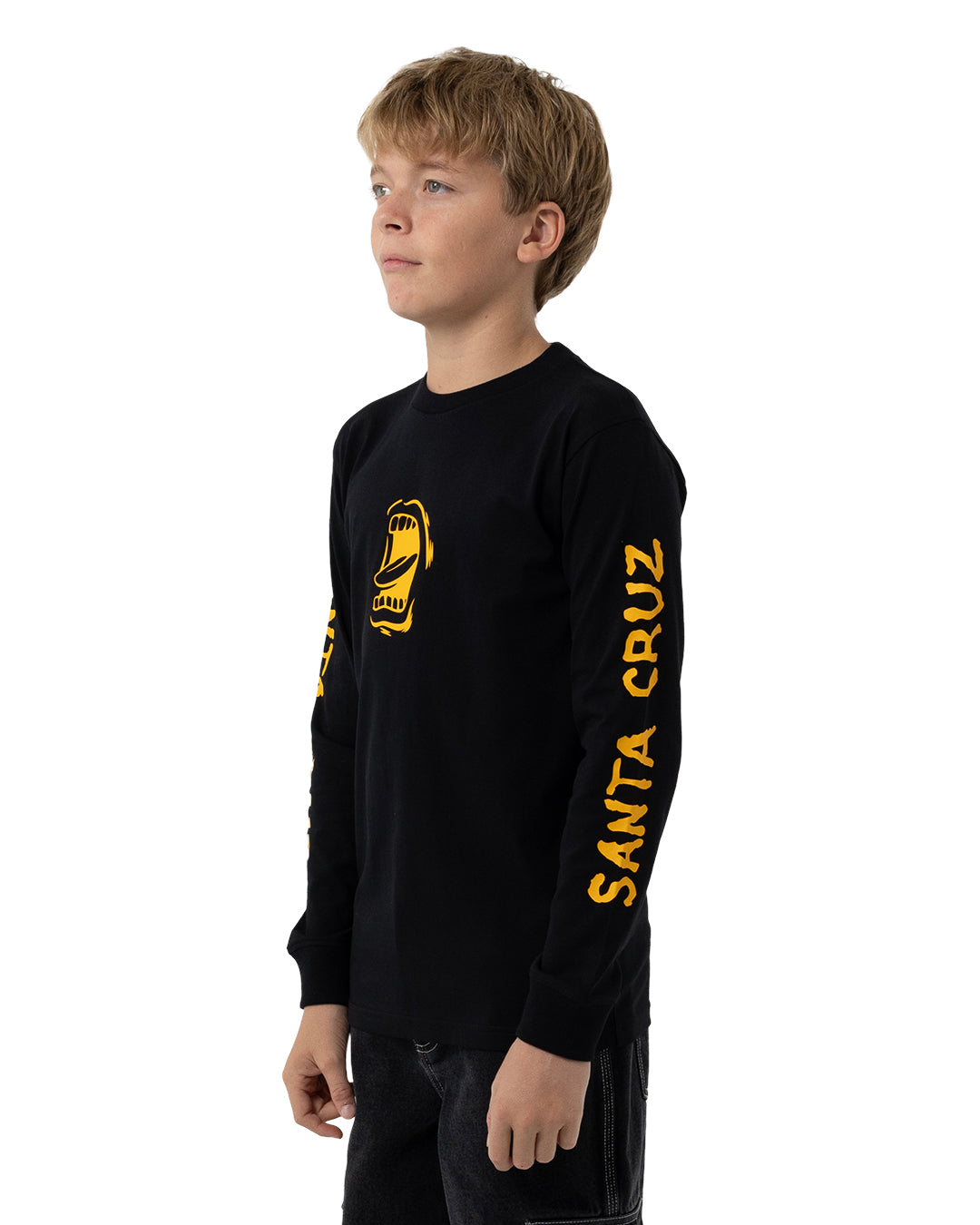Santa Cruz Screaming Mouth Mono Front Long Sleeve Tee Black