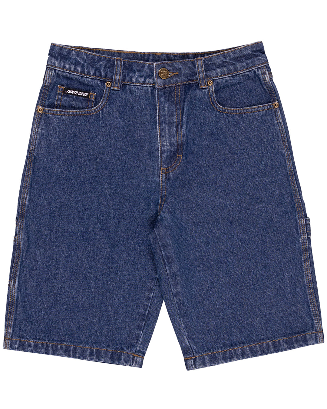 Santa Cruz Classic Dot Carpenter Jean Shorts Stone Wash Indigo
