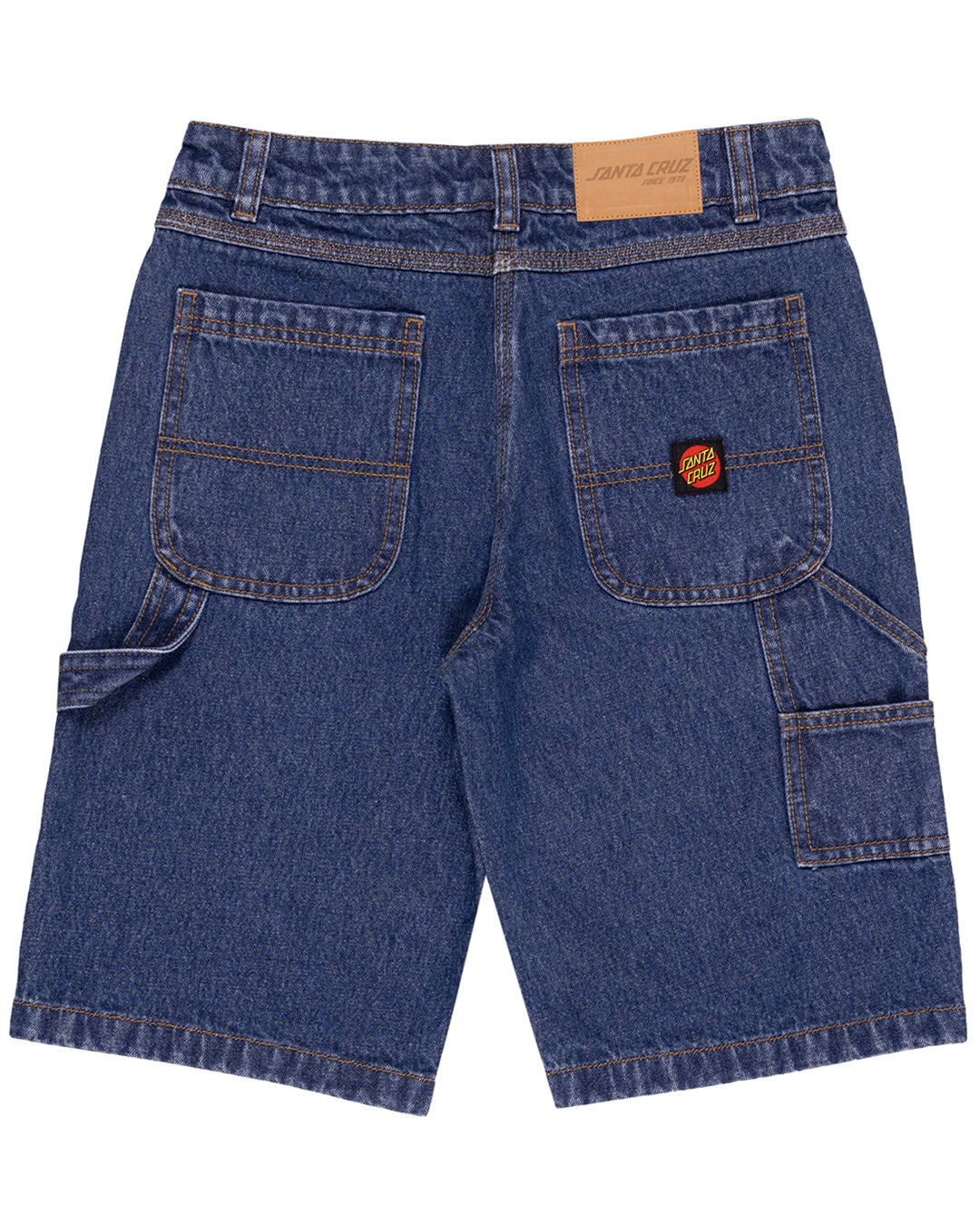 Santa Cruz Classic Dot Carpenter Jean Shorts Stone Wash Indigo