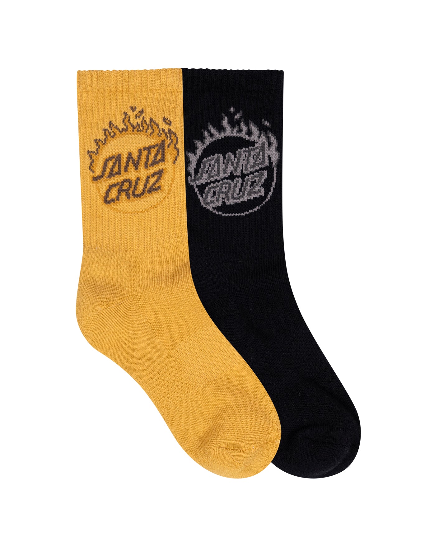 Santa Cruz Burnt Opus Crew Sock 2 Pack Tan | Black