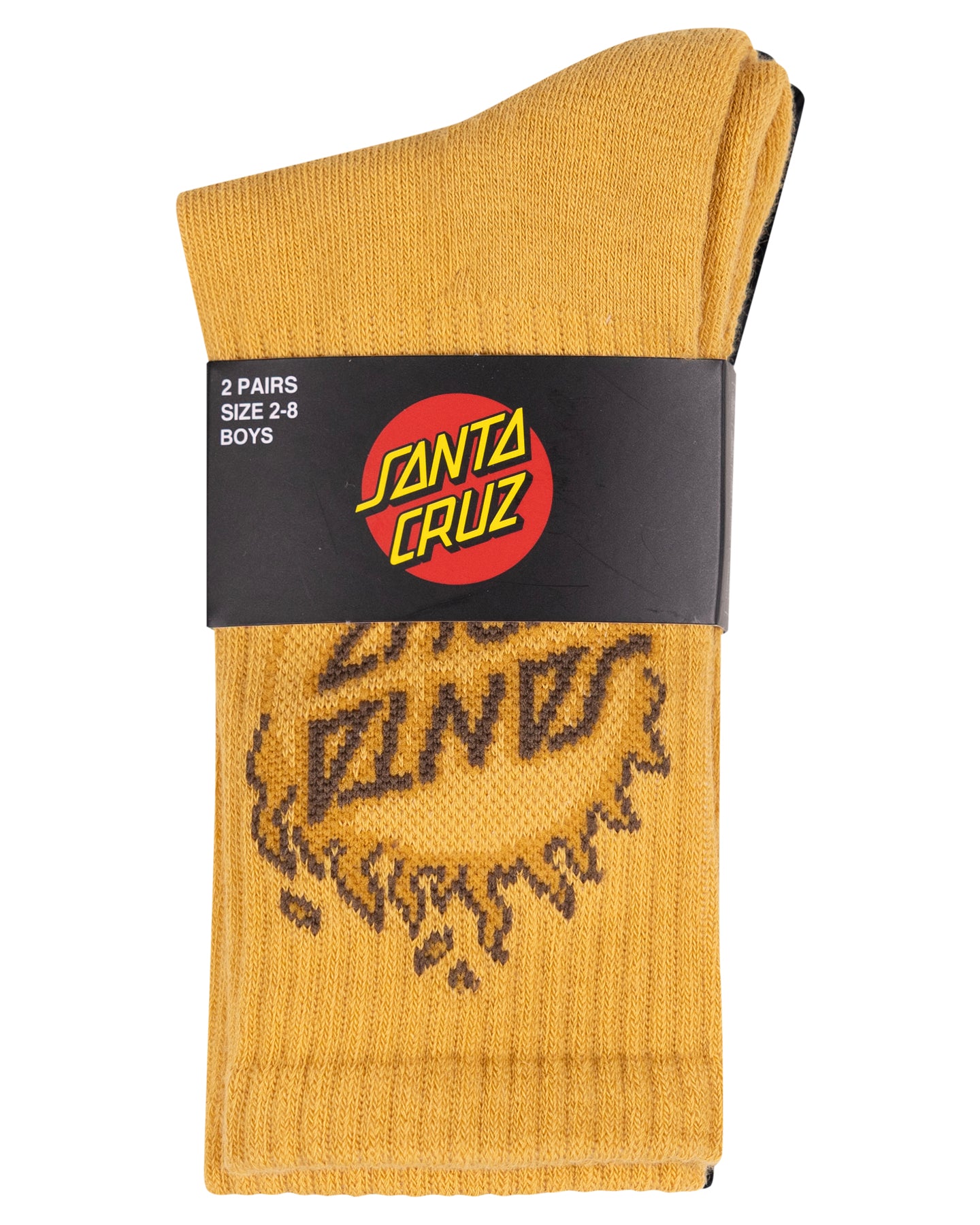Santa Cruz Burnt Opus Crew Sock 2 Pack Tan | Black