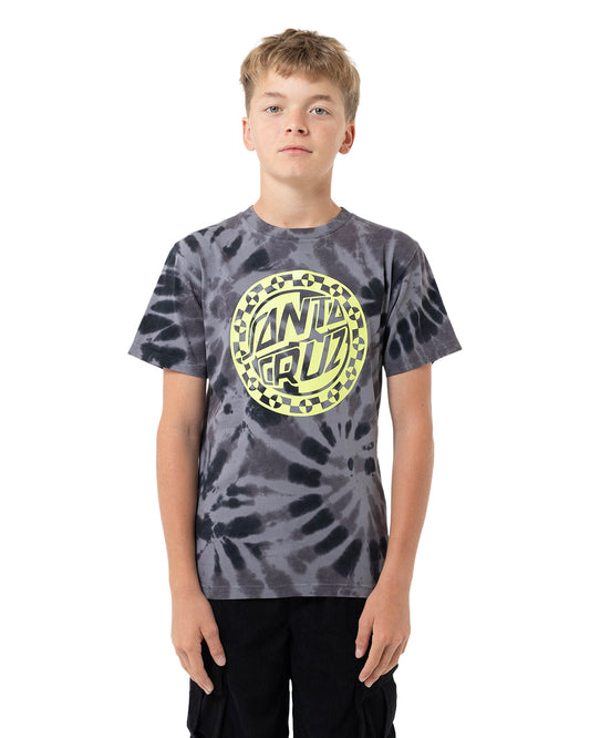 Santa Cruz Malba Crash Dot Mono Front Tee Black Tie Dye
