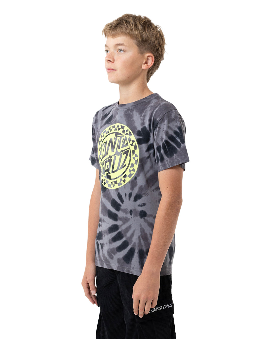 Santa Cruz Malba Crash Dot Mono Front Tee Black Tie Dye