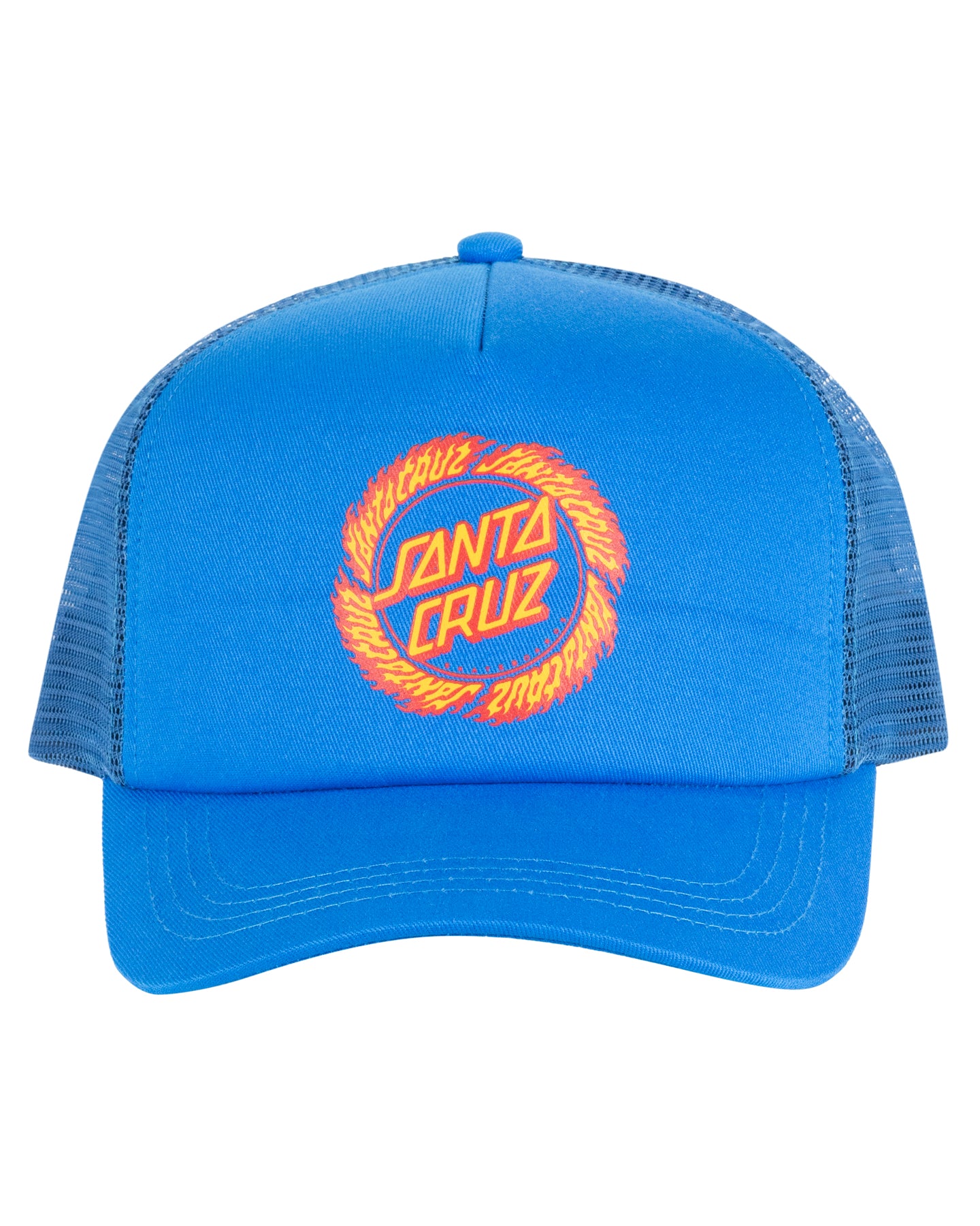 Santa Cruz Flame Ringed Dot Trucker Cap Blue
