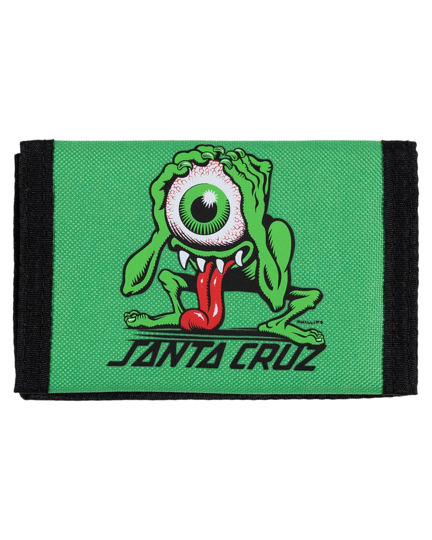 Santa Cruz Eyegore Strip Velcro Wallet Light Green