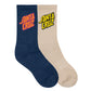 Santa Cruz Summer 76 Stack Crew Sock 2 Pack Dark Blue | Natural