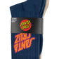 Santa Cruz Summer 76 Stack Crew Sock 2 Pack Dark Blue | Natural