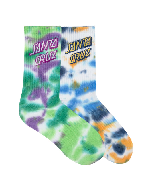 Stack Strip Crew Sock 2 Pack Blue | Light Green Tie Dye
