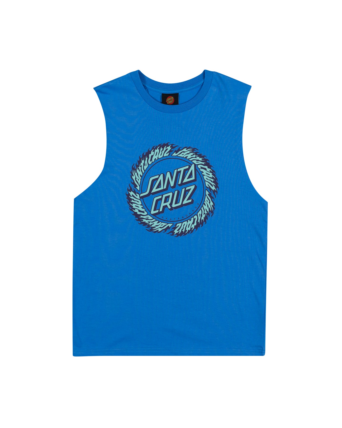 Santa Cruz Flame Ringed Dot Front Muscle Tee Blue