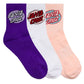 Santa Cruz Oval Dot Mid Sock 3pack Pink Coral | White | Iris