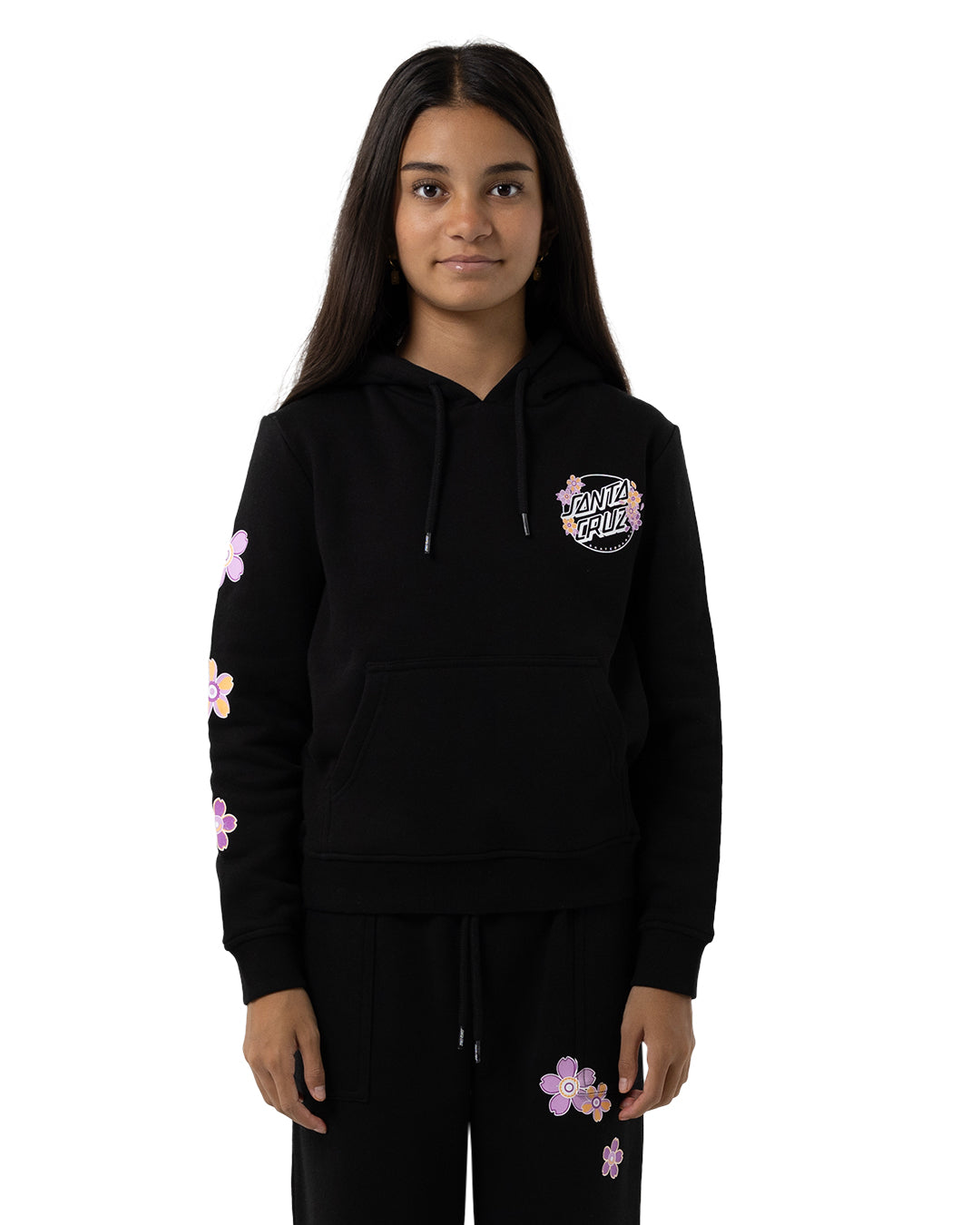 Santa Cruz Os Blooming Stack Dot Chest Hoodie Black