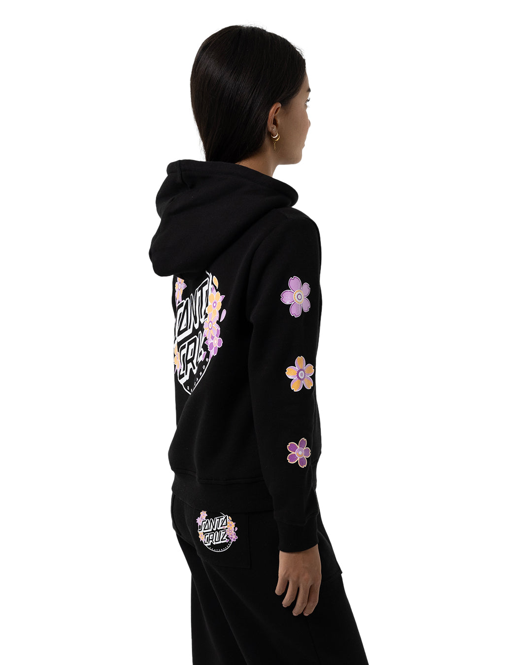 Santa Cruz Os Blooming Stack Dot Chest Hoodie Black