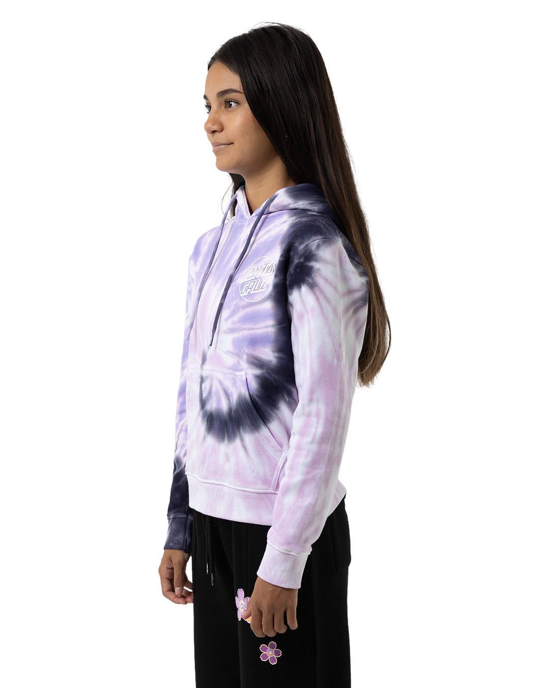 Santa Cruz Opus Dot Chest Hoodie Pink Tie Dye