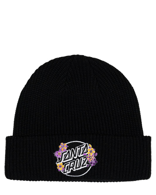 Santa Cruz Blooming Stack Dot Beanie Black
