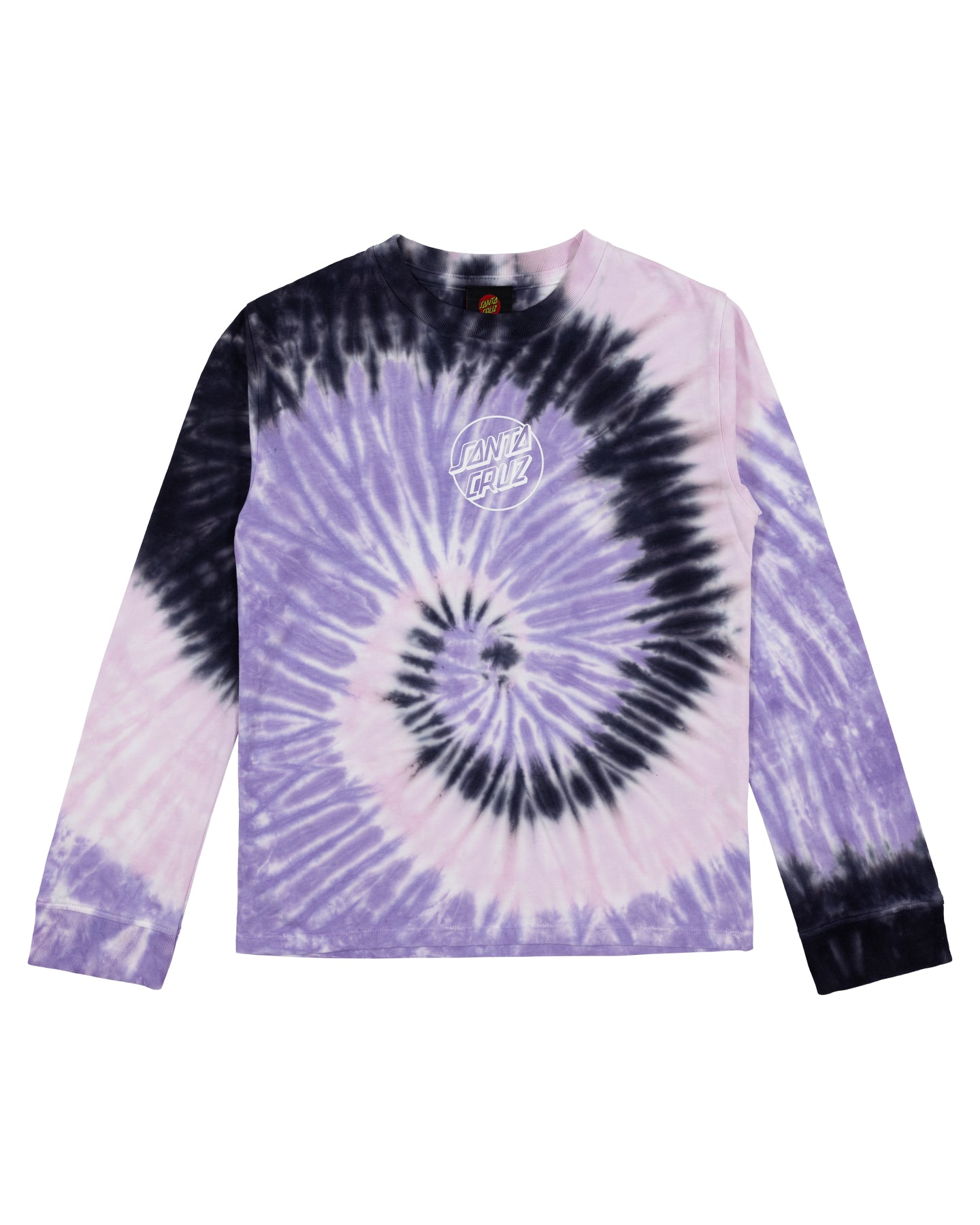 Santa Cruz Opus Dot Centre Long Sleeve Tee Pink Tie Dye
