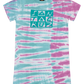 Santa Cruz Short Sleeve Dress Checker Block Front Ocean Tie Dye