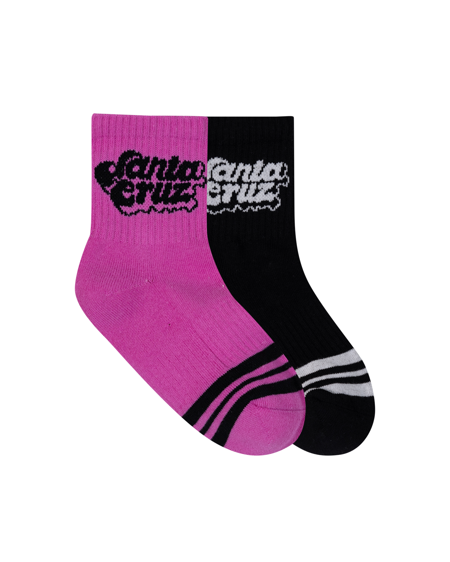 Santa Cruz Groovy Stack Mid Sock 2 Pack Black | Pink – Little Trooper ...