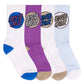Santa Cruz Other Dot Crew Sock 4 Pack Blue Aura | White