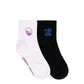 Santa Cruz Strange SC Strip Mid Sock 2 Pack White | Black