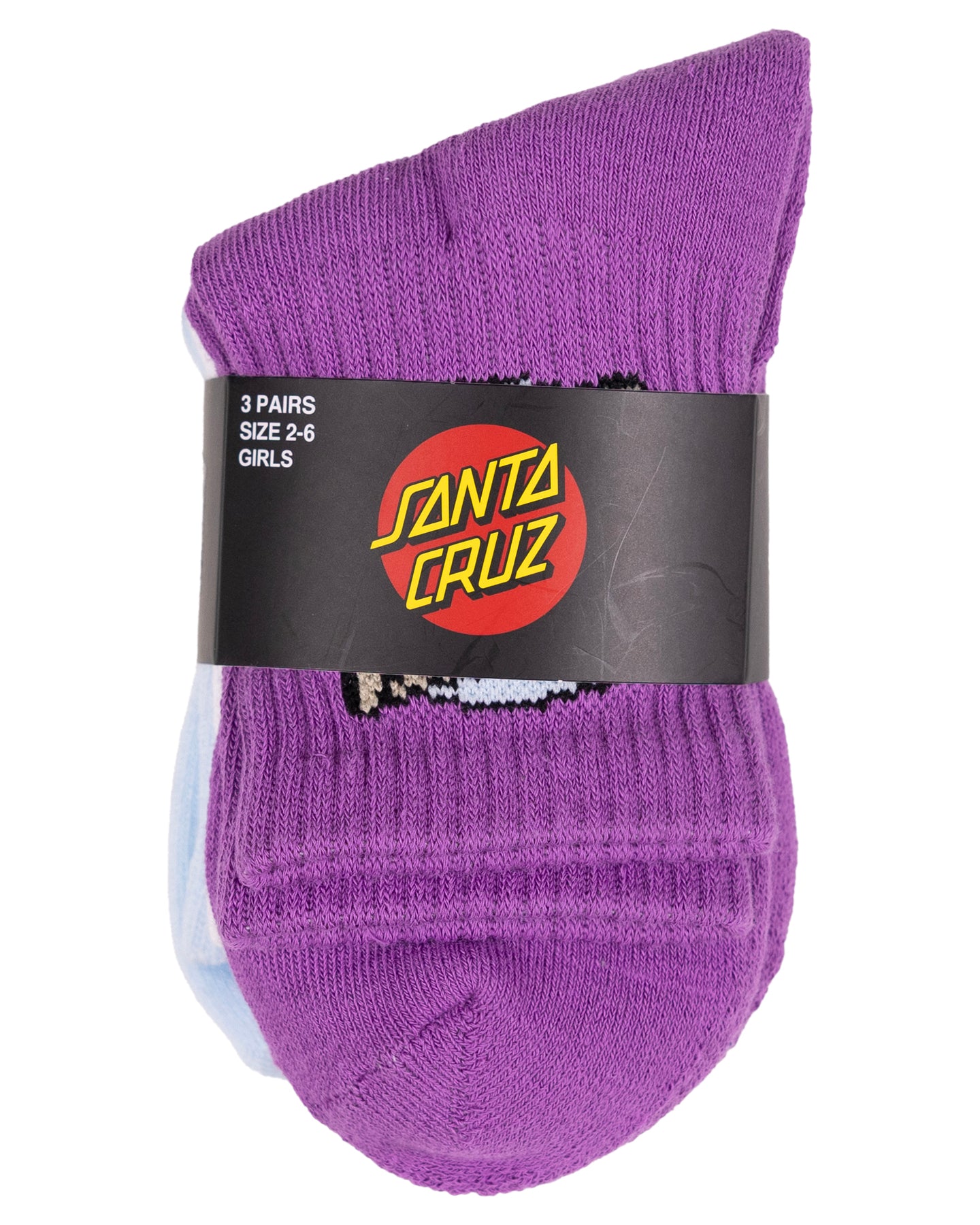 Santa Cruz Oval Dot Mid Sock 3 Pack Magenta | White | Black