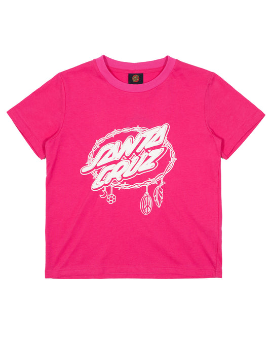 Santa Cruz Barbed Oval Mono Dot Front Relaxed Tee Pink