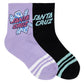 Santa Cruz Crystal Stack Mid Sock 2 Pack Lavender | Black