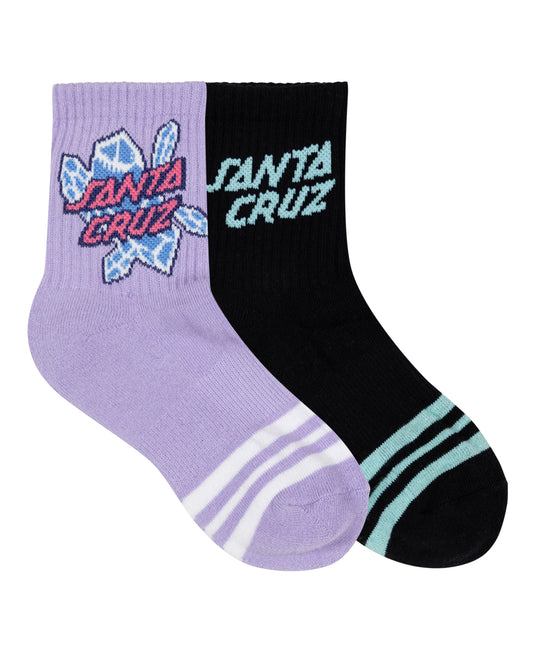 Santa Cruz Crystal Stack Mid Sock 2 Pack Lavender | Black