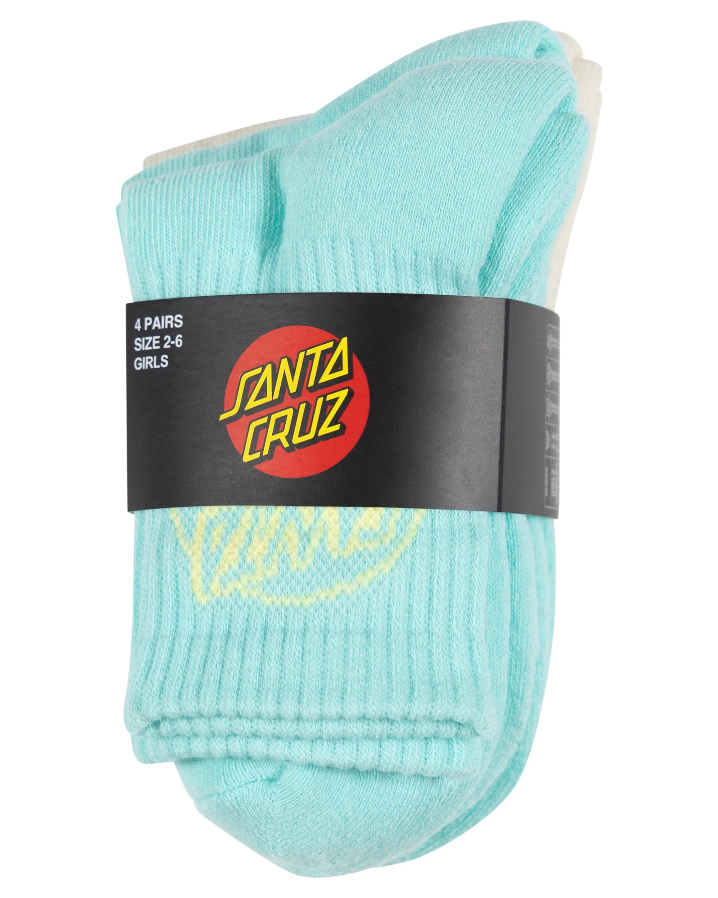 Santa Cruz Oval Dot Mid Sock 4 Pack Aqua | Cream