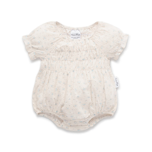 Aster & Oak Sofia Floral Bubble Romper Ivory