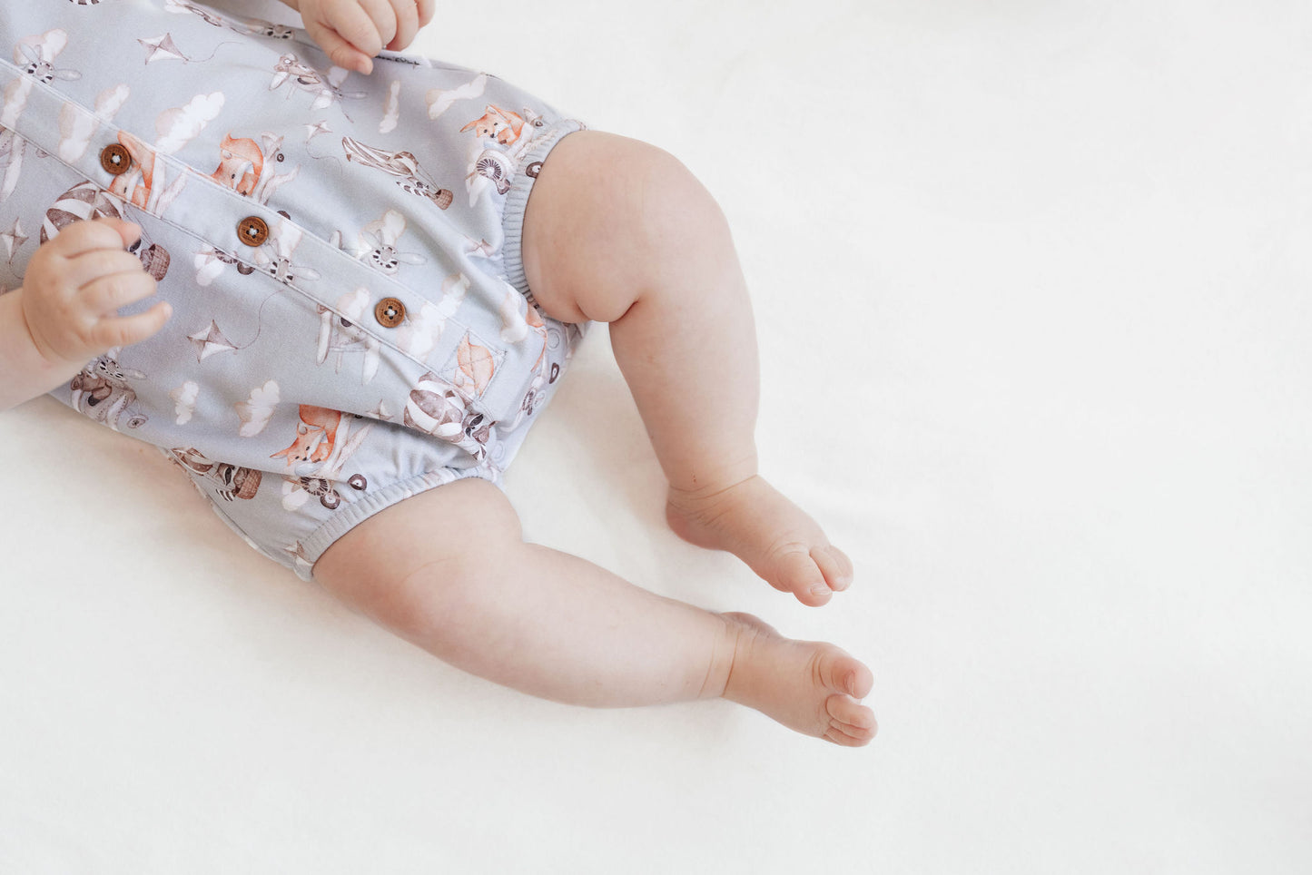 Aster & Oak Flying Friends Bubble Romper Blue