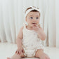 Aster & Oak Cherry Bubble Romper Natural