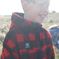 Swanndri Kid's Crooked River Wool Hoodie Red/Black Check