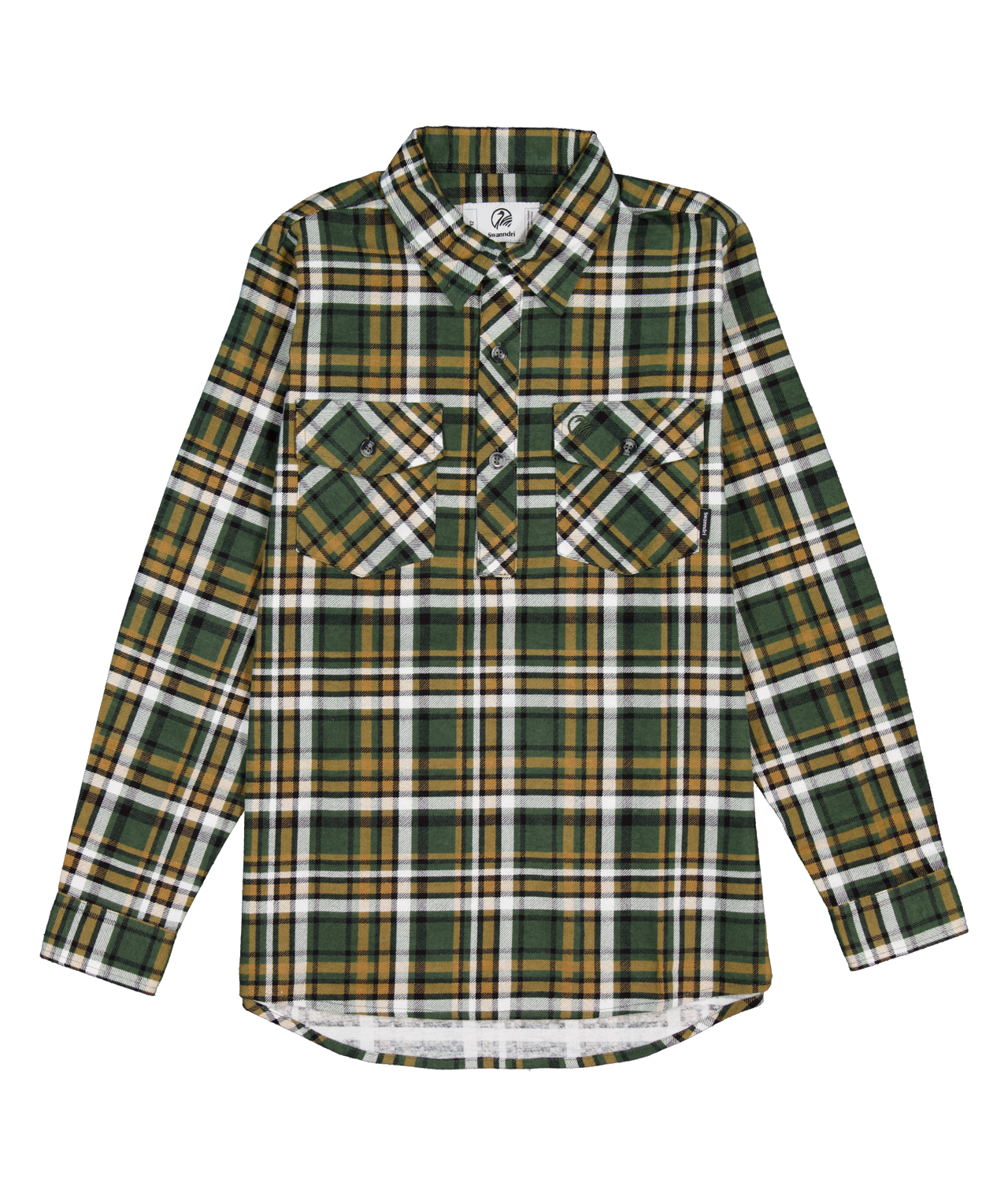 Swanndri Kid's Egmont Shirt Half Placket Olivegrove