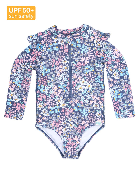 Toshi Girls Swim Bodysuit Ripple Wattle Dusk